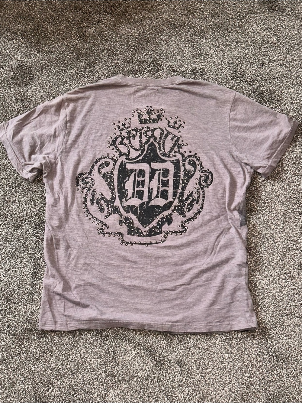Affliction Style Do Denim Studded Band Graphic Tee